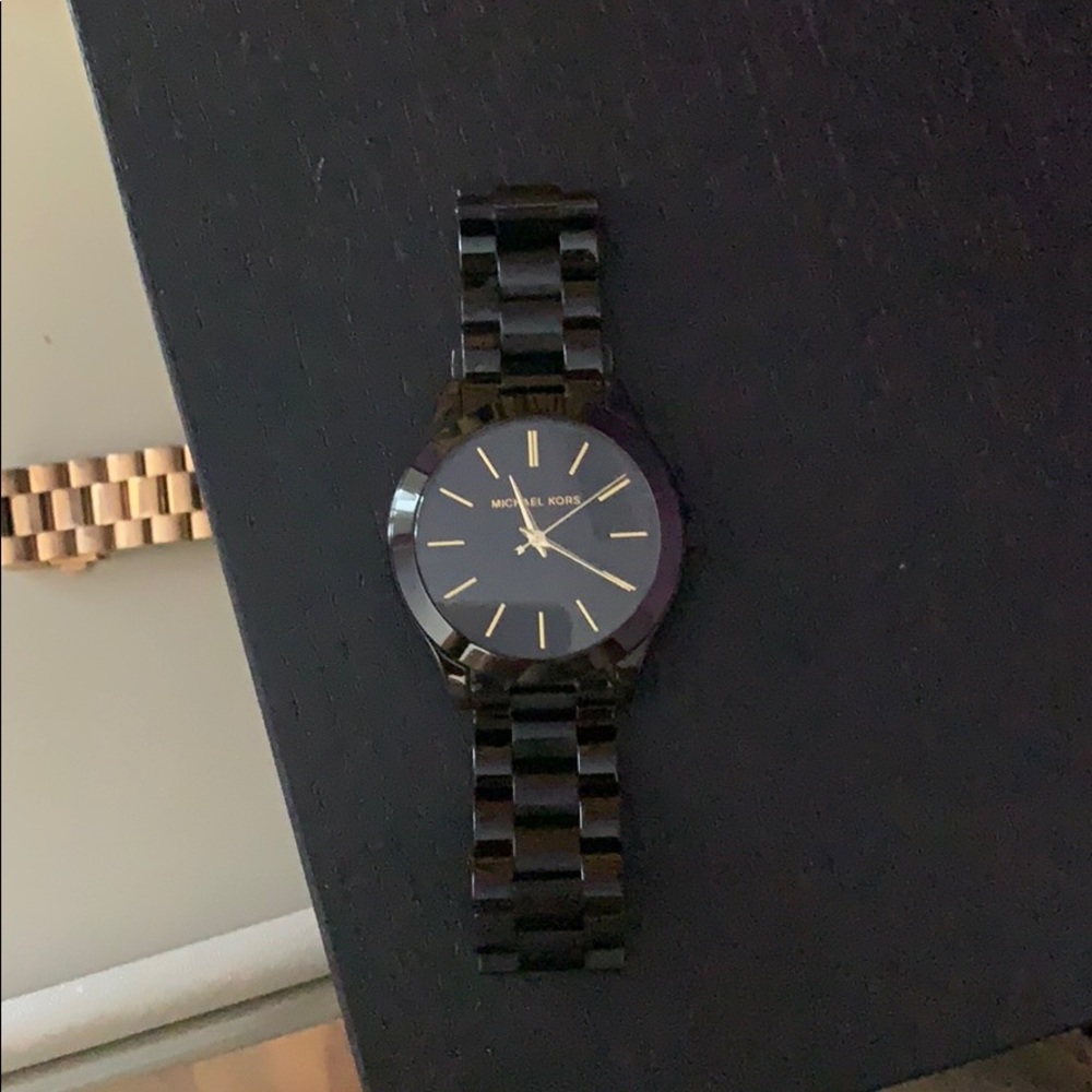 Michael Kors Black and Gold Watch